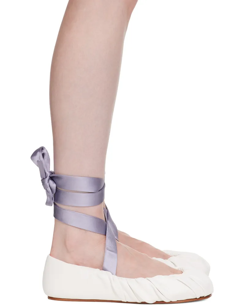 YUME YUME White Vegan Leather Ballerina Flats White