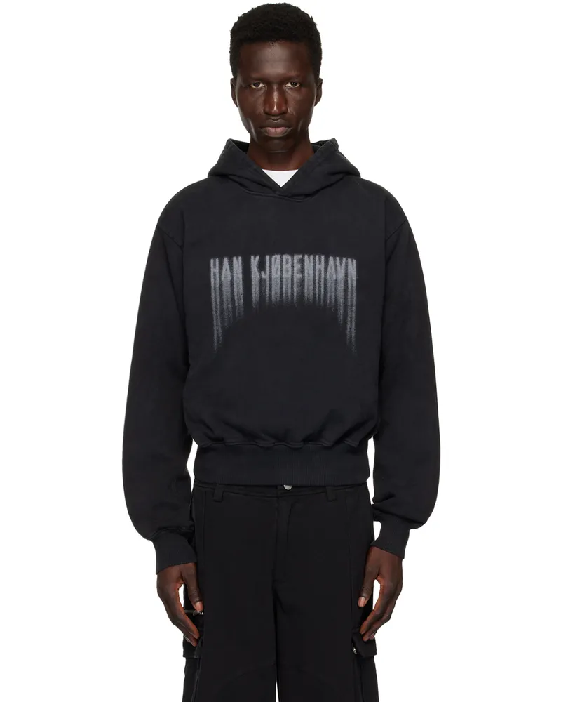 Han Kjøbenhavn Black Faded Logo Hoodie Black