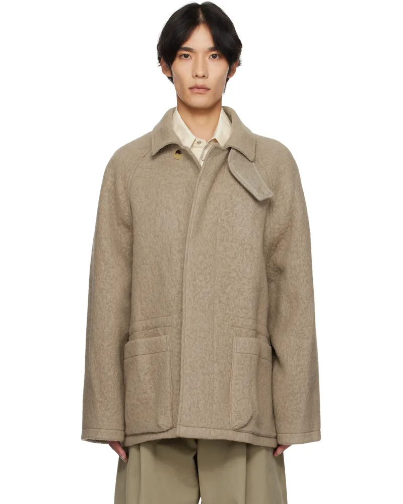 LE 17 SEPTEMBRE Beige Wool Hunting Jacket Gray