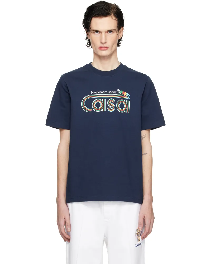 Casablanca Paris Navy 'Equipement Sportif' T-shirt Navy