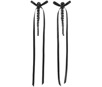 Black Bow Ribbon Drip Earrings