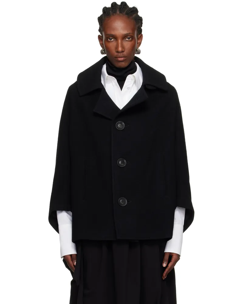 Yohji Yamamoto Black U-Irregular Short Sleeve Coat 3