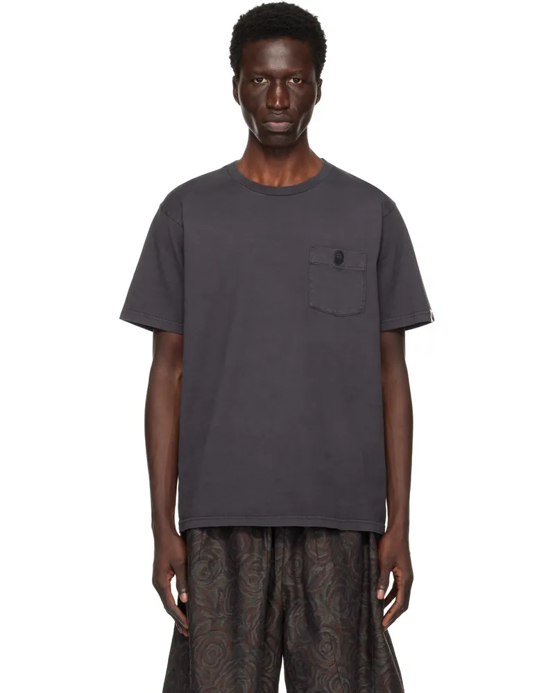 BAPE Black Garment Dye One Point Pocket T-shirt Black