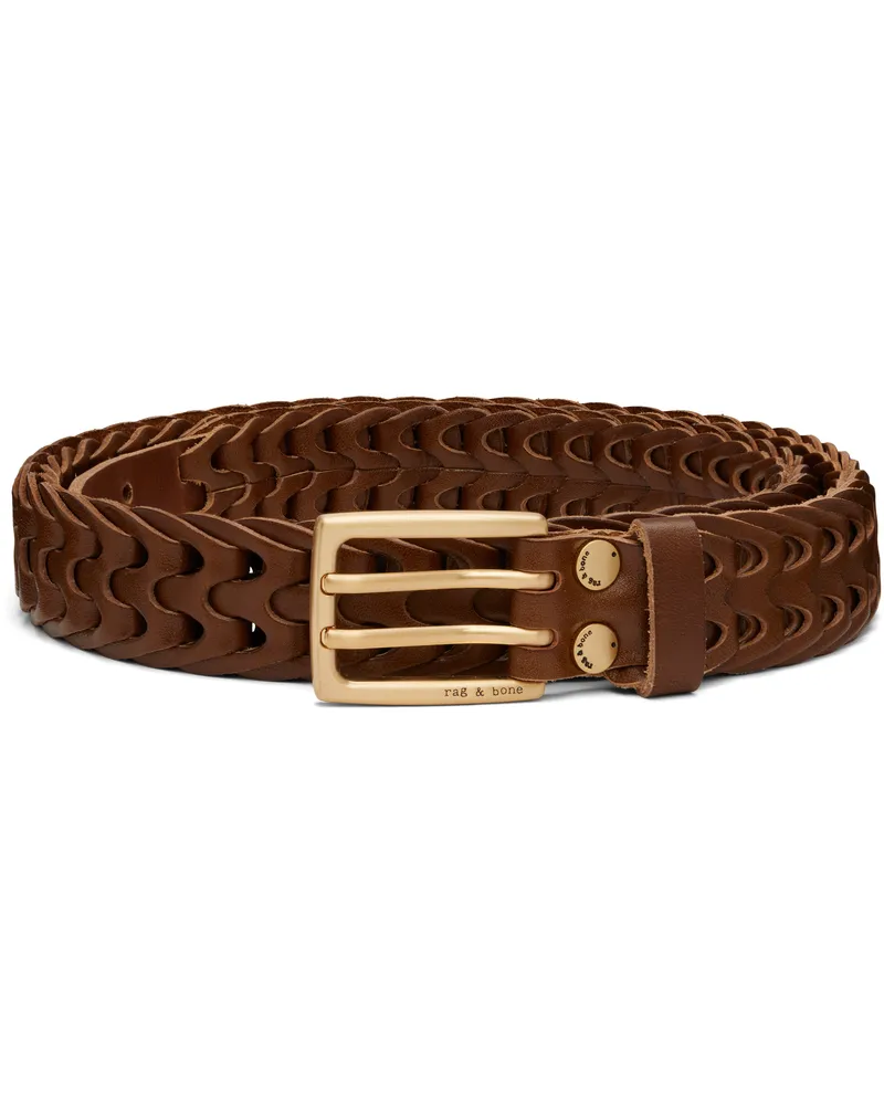 Rag & Bone Brown Mini Woven Belt Cigar