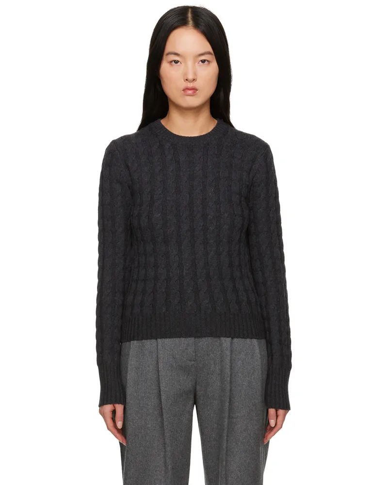 Totême Gray Cable Knit Sweater 019