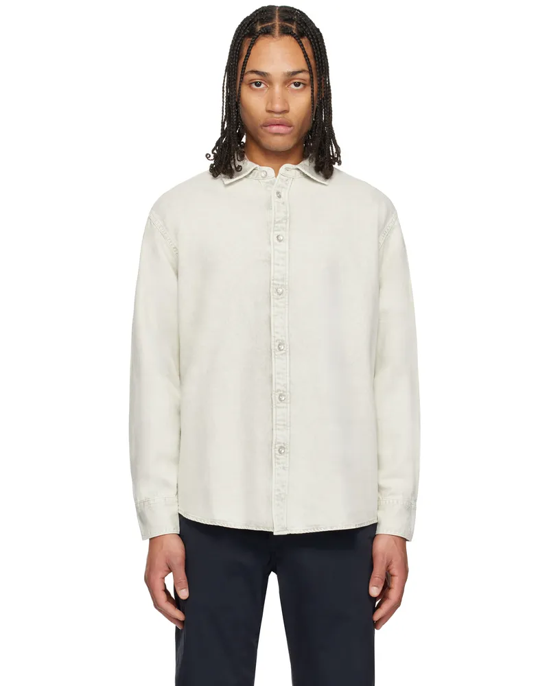 Rag & Bone Off-White Matthew Denim Shirt Cloudcover