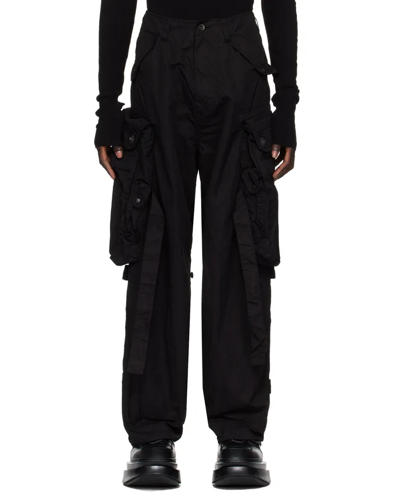 Julius Black Gas Mask Cargo Pants Black