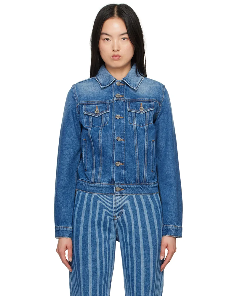 Jean Paul Gaultier Blue Printed Denim Jacket 5701
