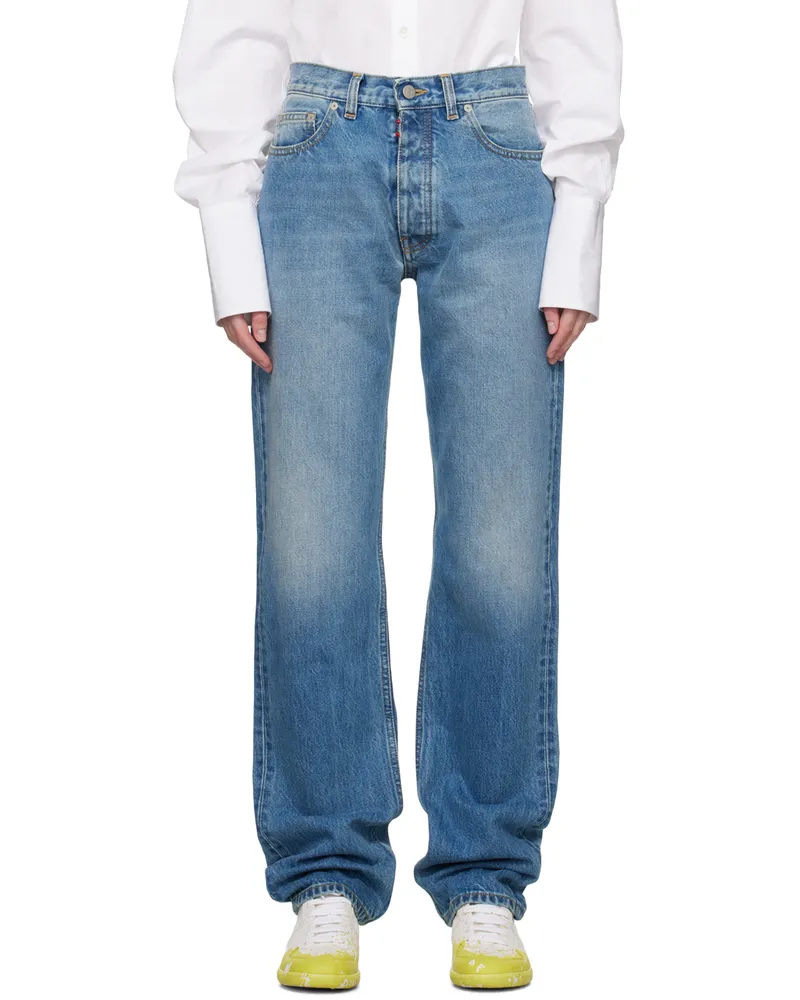 Maison Margiela Blue Straight-Leg Jeans 966