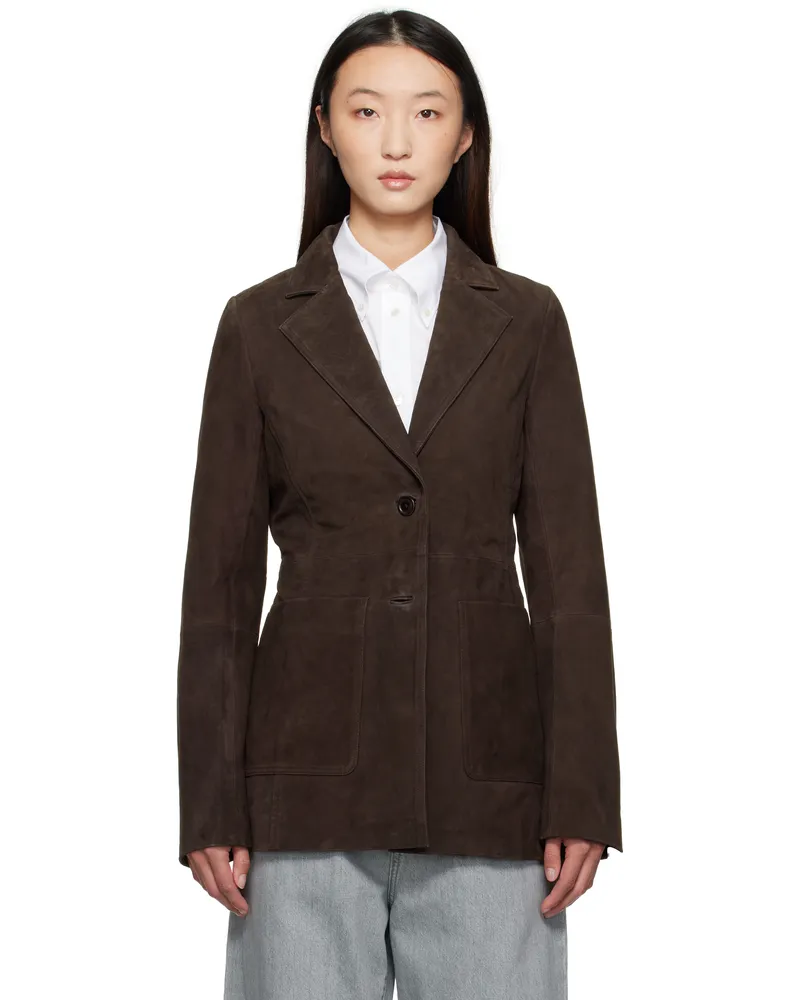 Róhe Brown Cinched Suede Blazer 204_472