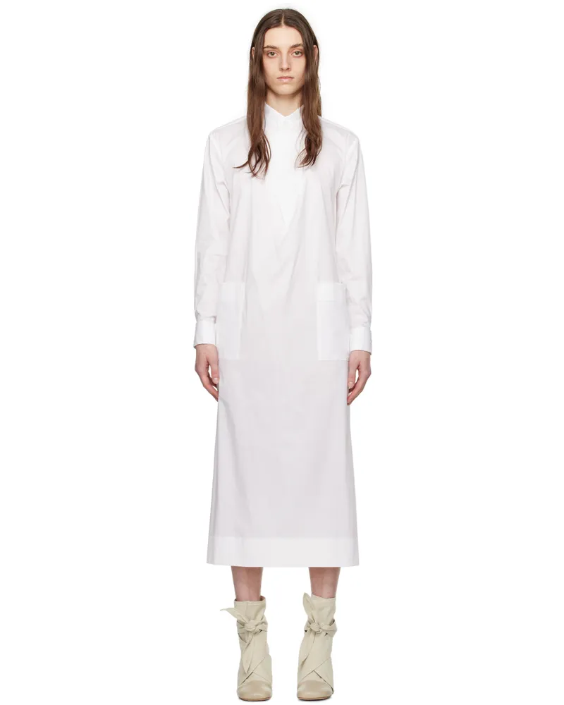 Issey Miyake White Fastened Midi Dress 01-white