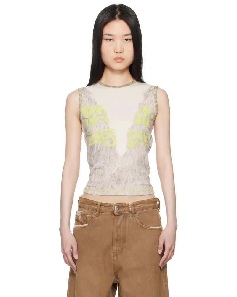 Diesel Gray & White T-Melya Tank Top 141a