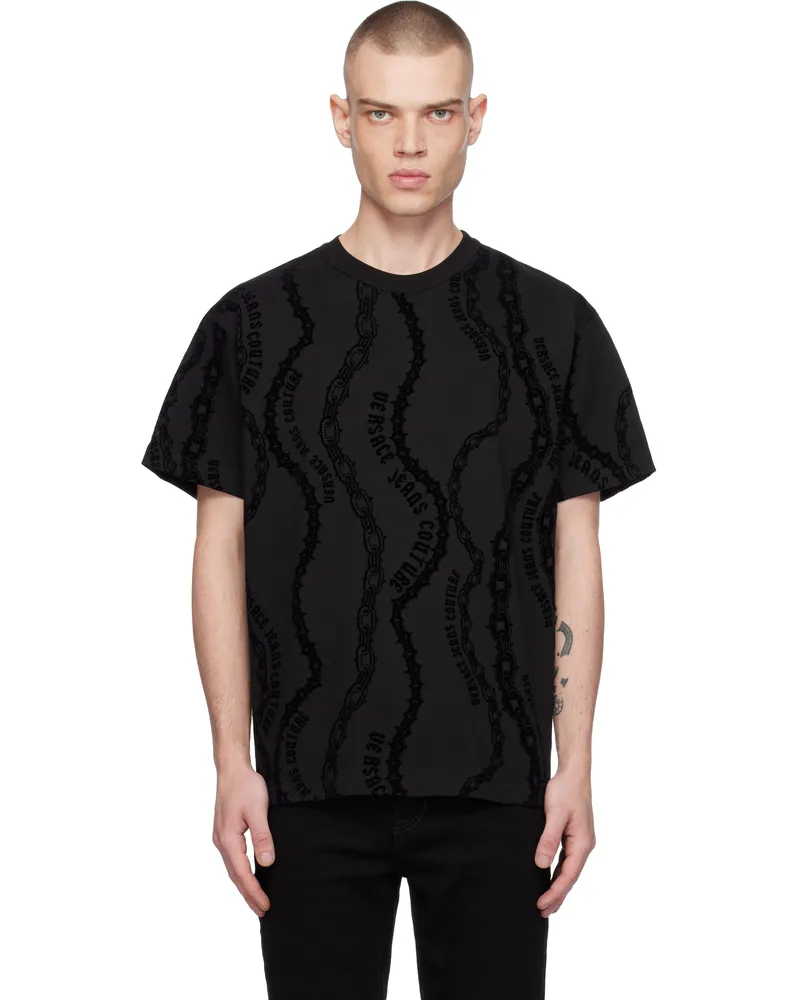 Versace Jeans Black Chains T-shirt E899-black