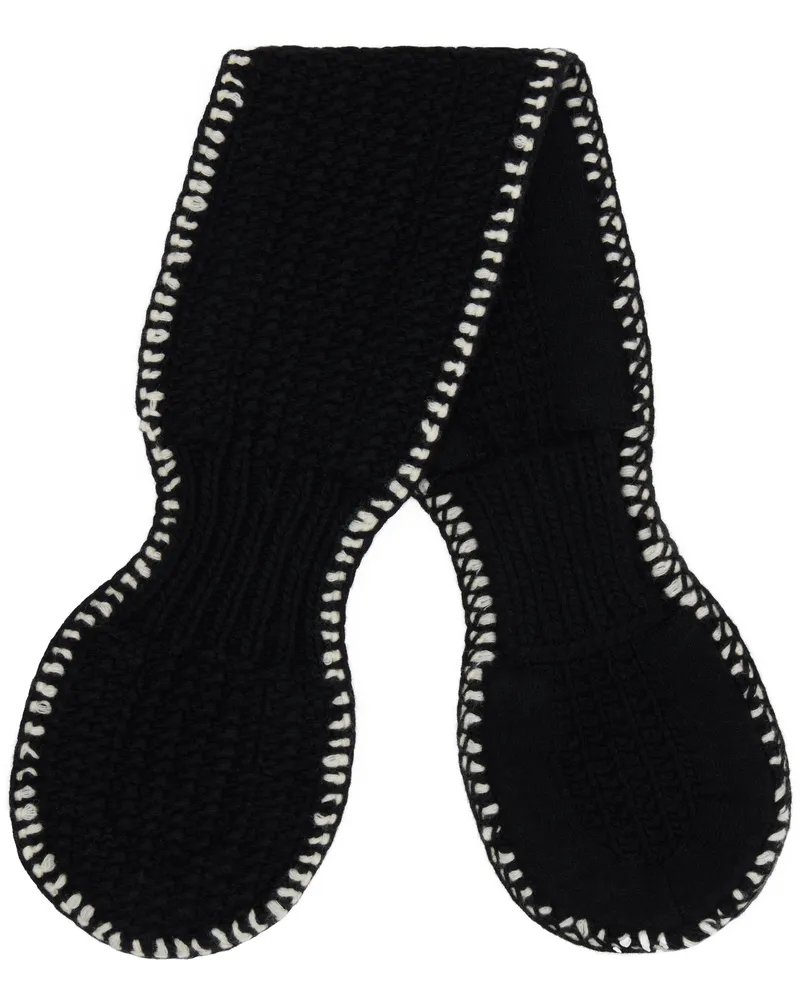 YMC Black Slot Scarf 01-black