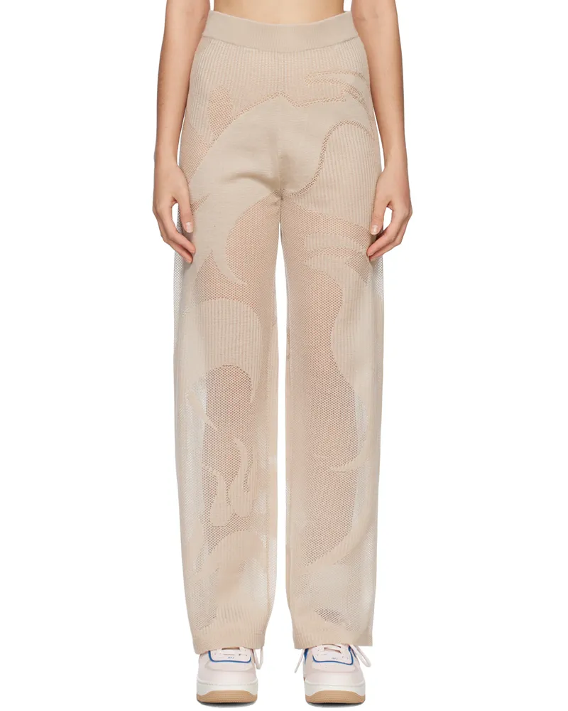 Feng Chen Wang Beige Phoenix Trousers Beige