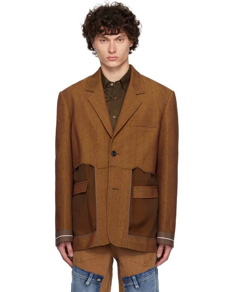 Andersson Bell Brown Inside Out Sheer Blazer Brown