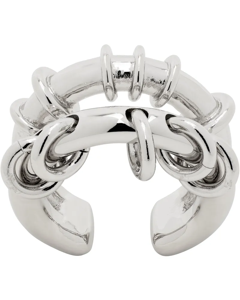 WE 11 DONE Silver Double Hoop Ring Silver