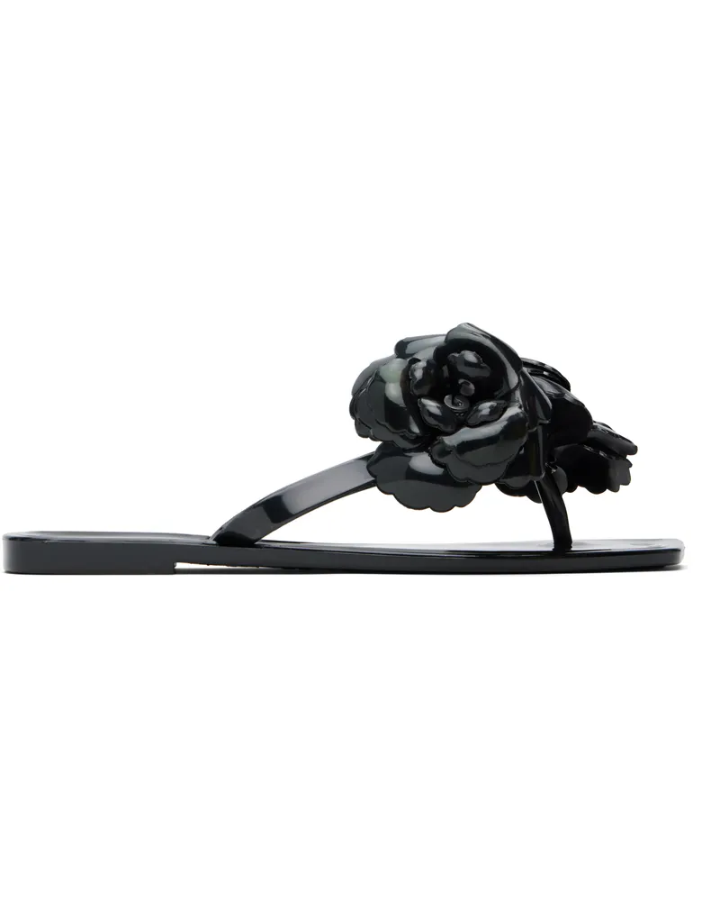 COPERNI Black Silicone Flower Flip-Flops Black