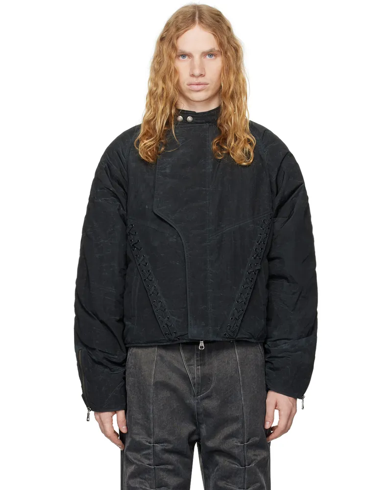 Andersson Bell Navy Lace-Up Padded Jacket Asphalt