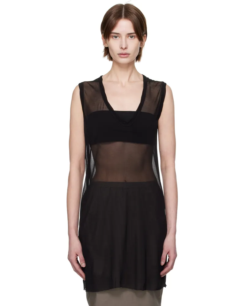 Rick Owens Black Hollywood V Neck SL Tank Top 09