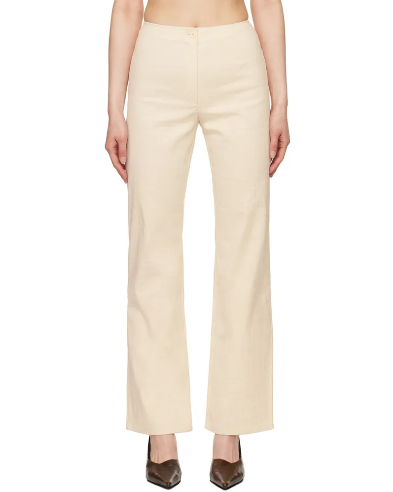 Our Legacy Off-White Biker Trousers Natural