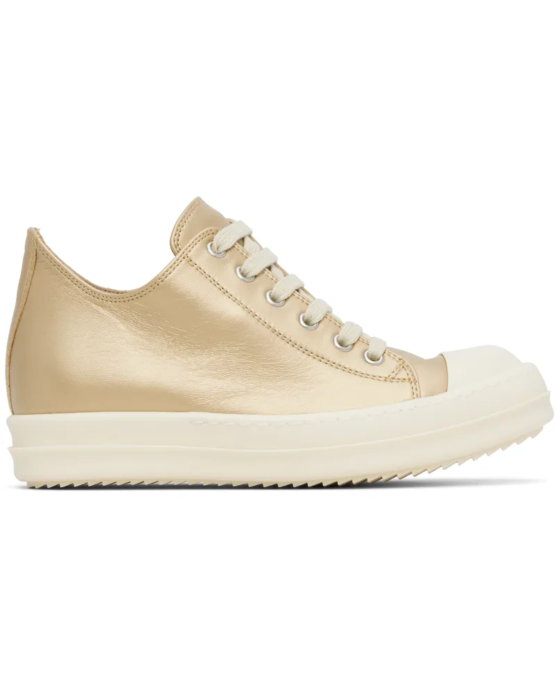 Rick Owens Gold Hollywood Low Sneaks Sneakers 0211