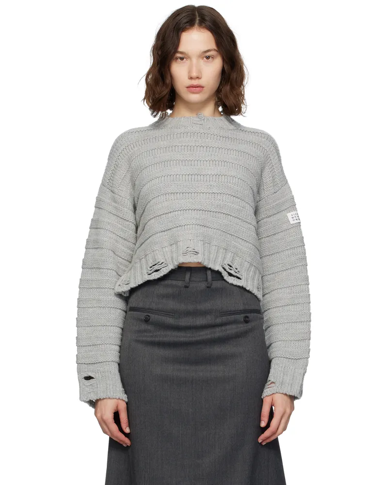 Maison Margiela Gray Wool Sweater 857m
