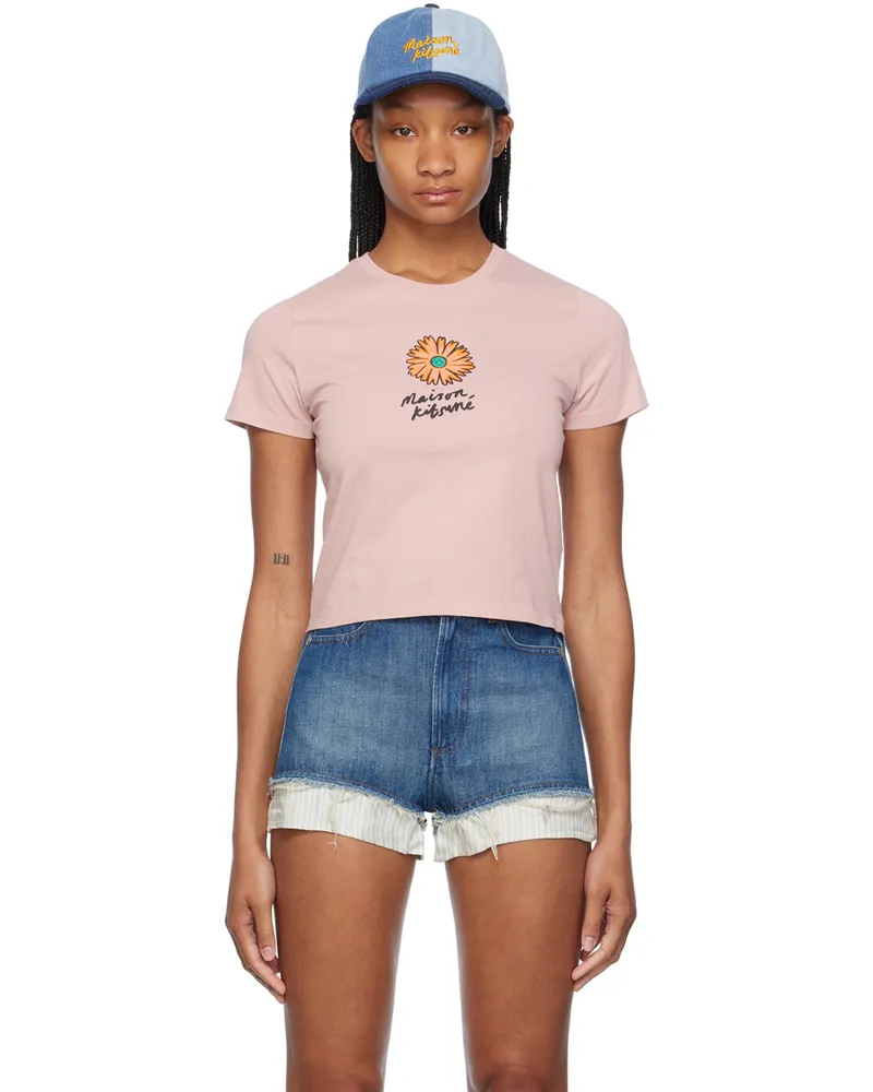 Kitsuné Pink Floating Flower T-Shirt P623