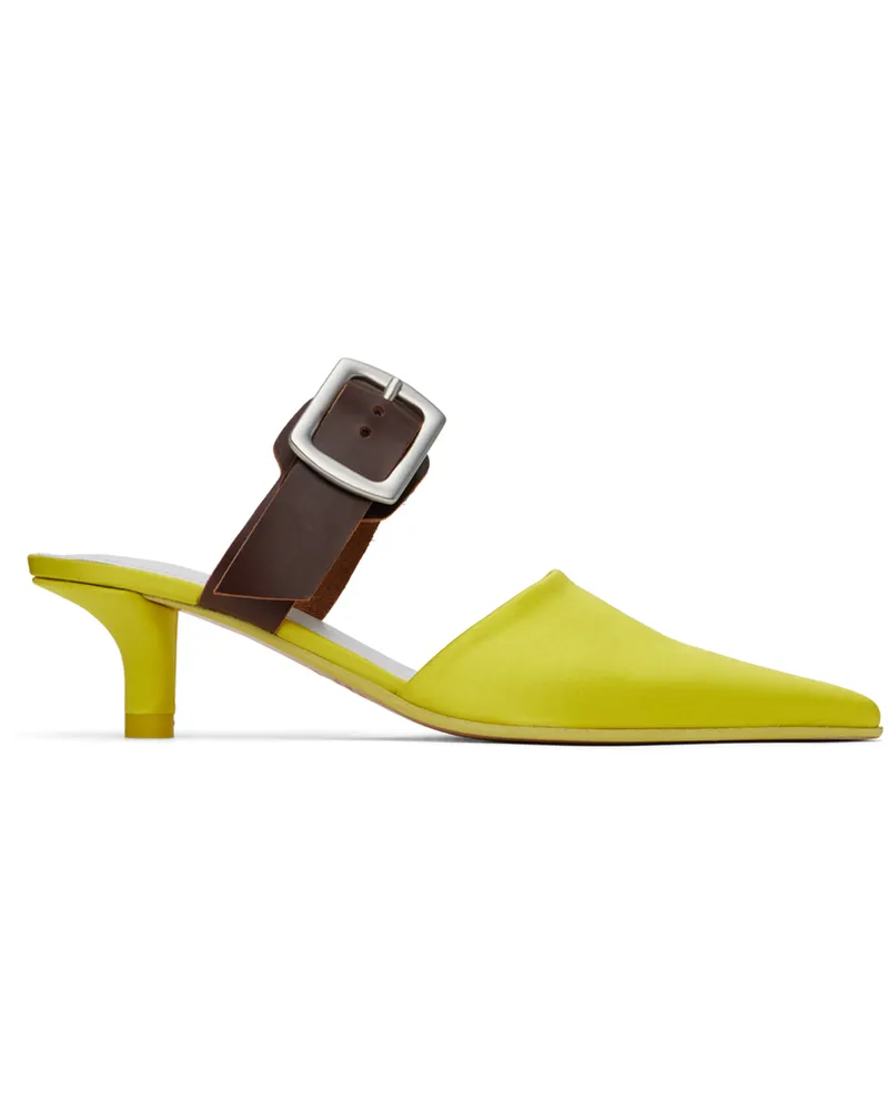 Maison Margiela Green Pin-Buckle Mules Ha190
