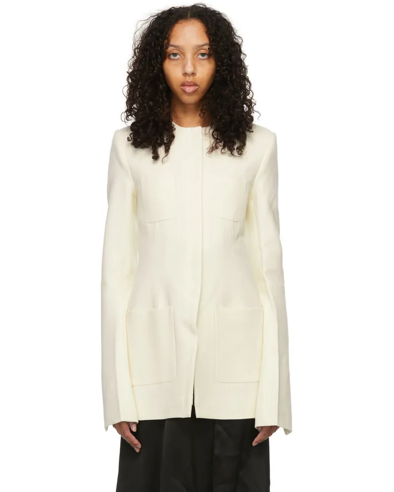 Maximilian Davis Off-White Virgin Wool Jacket Ivory