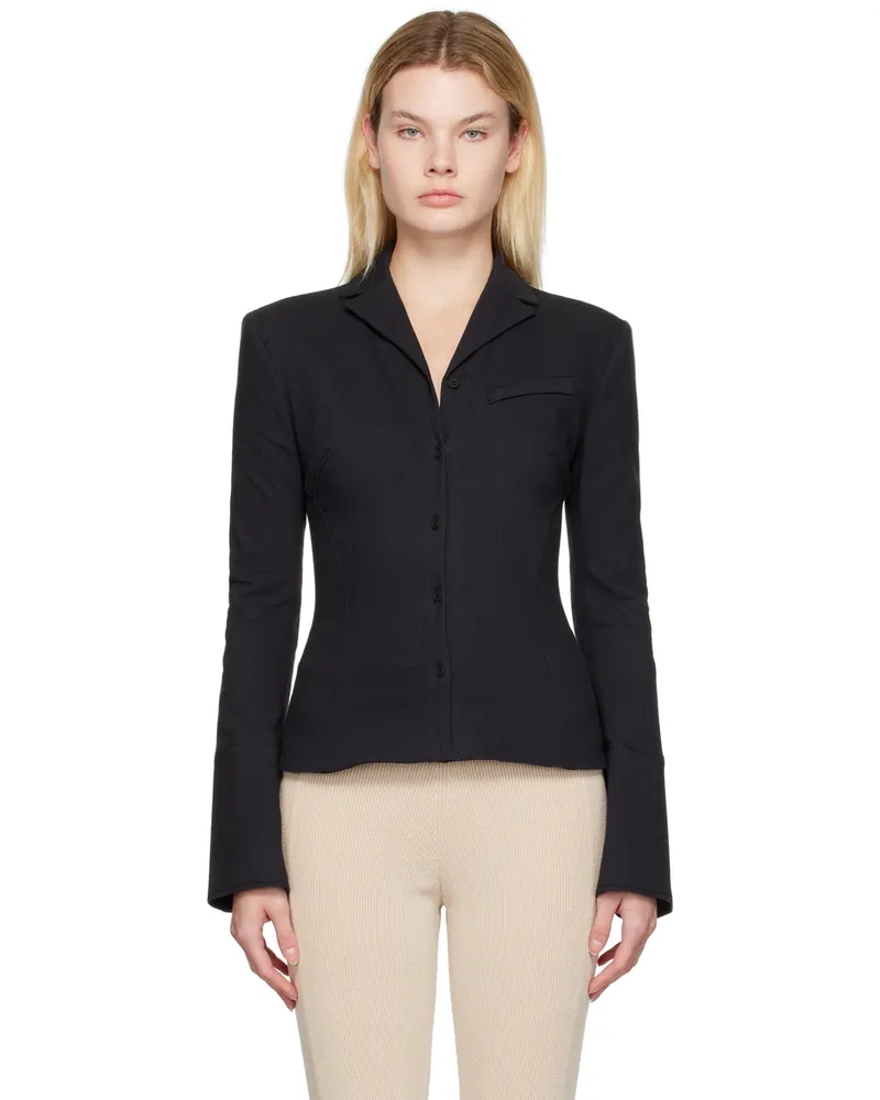Jacquemus Black Le Papier 'La Veste Crema' Blazer 380
