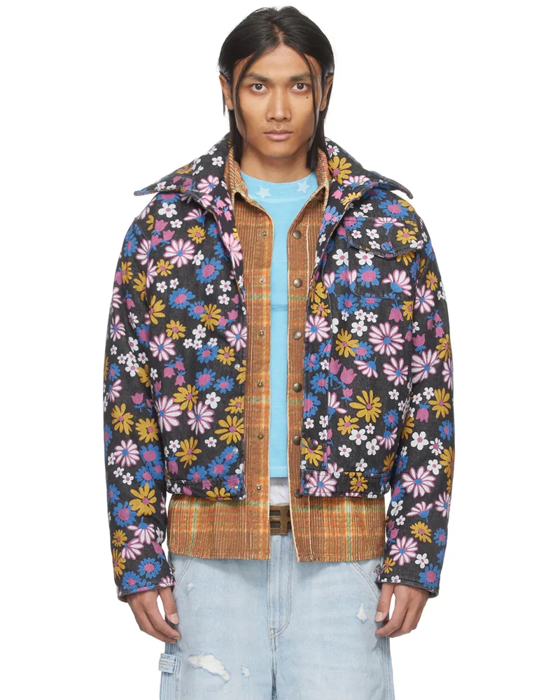 ERL Black Floral Jacket Black