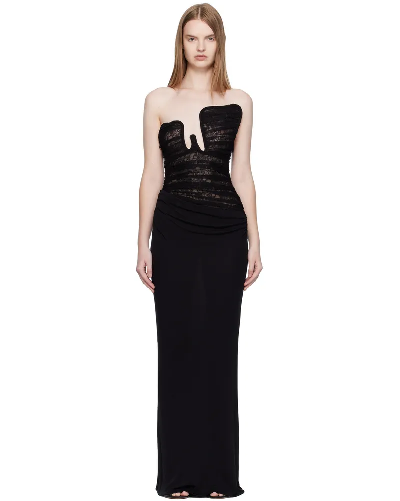 Christopher Esber Black Salacia Lace Maxi Dress Black