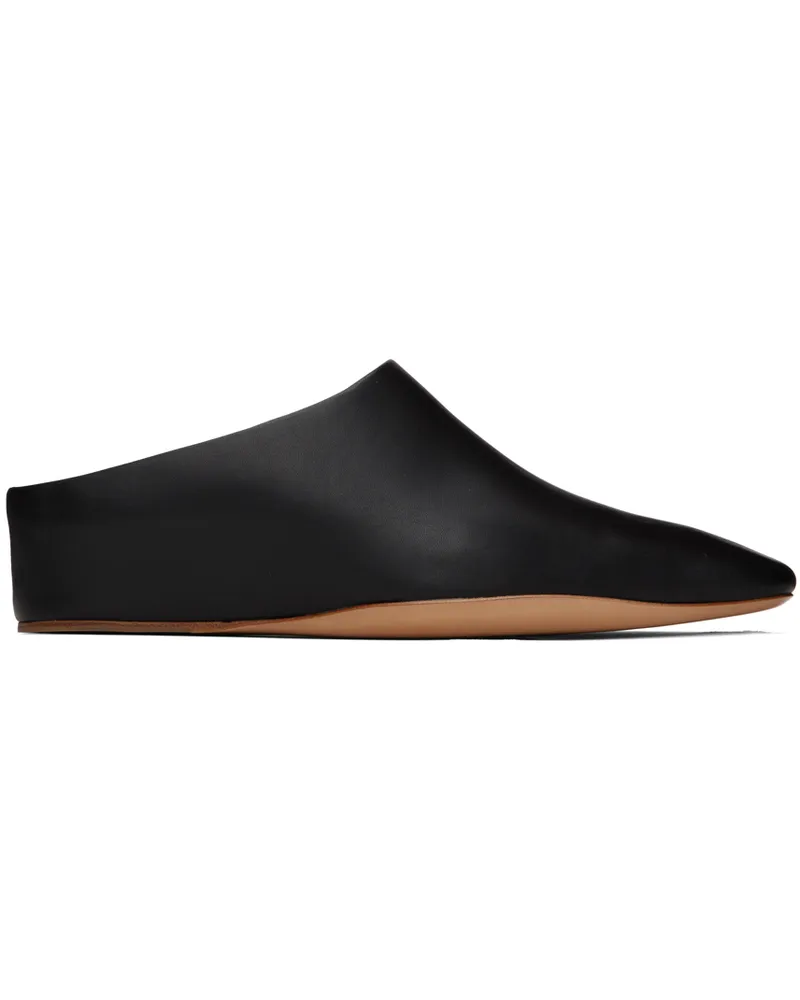 Jil Sander Black Square Toe Mules 001