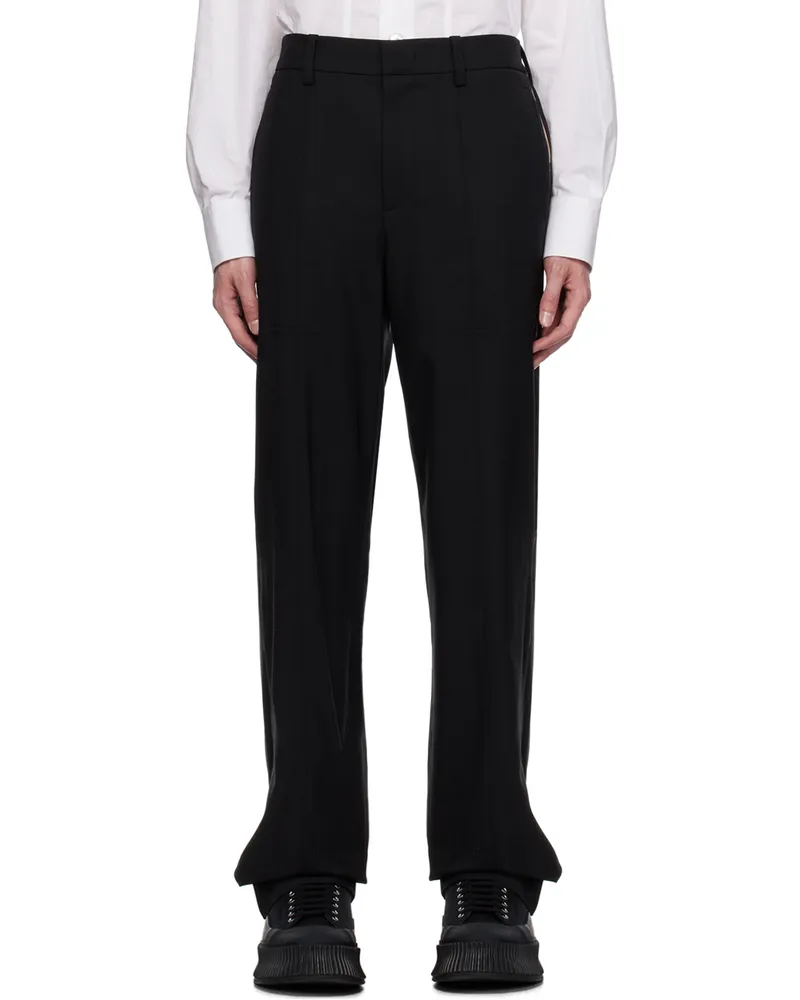 Helmut Lang Black Pleated Trousers Black