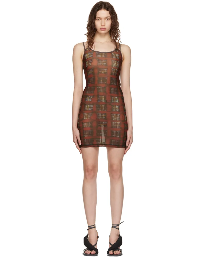 Charlotte Knowles Orange Vortex Minidress Ginger