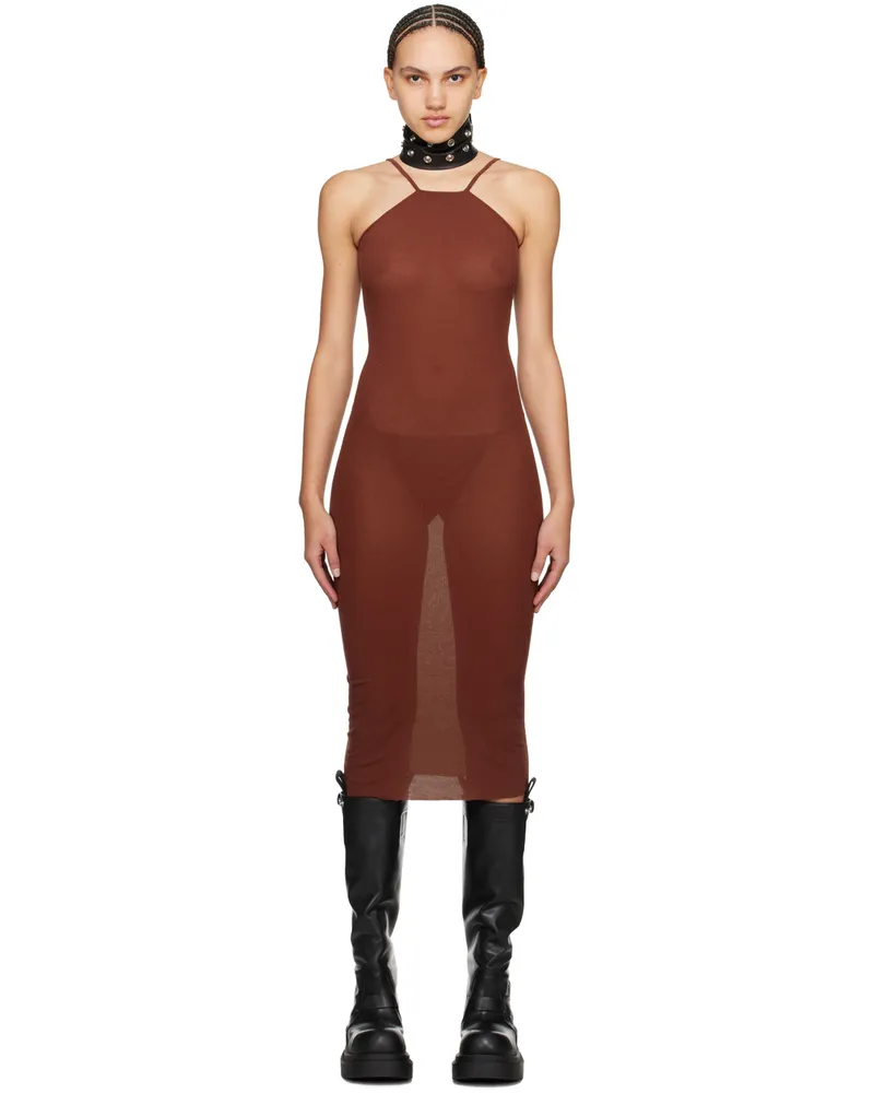 Rick Owens Burgundy Skorpio Midi Dress 73