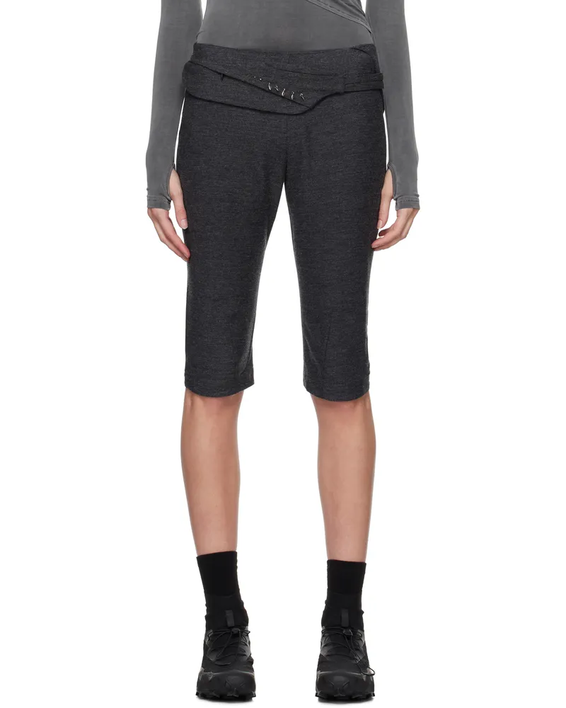 Hyein Seo Gray Charm Bag Capri Trousers Grey