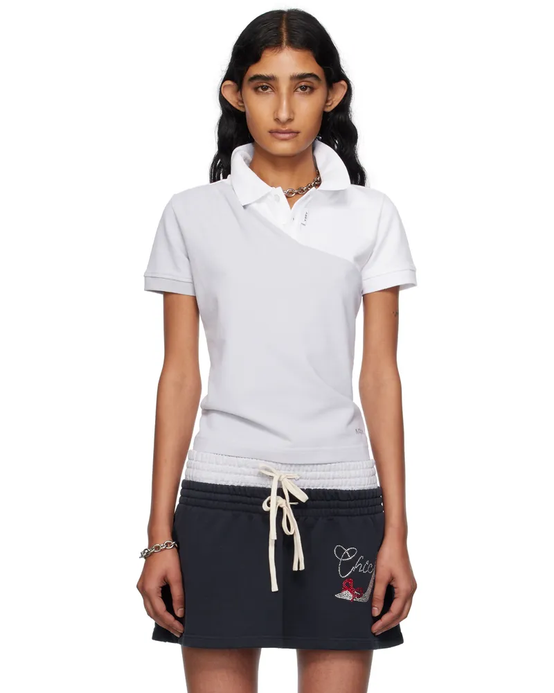 ABRA SSENSE Exclusive White & Gray Shoulder Polo Grey