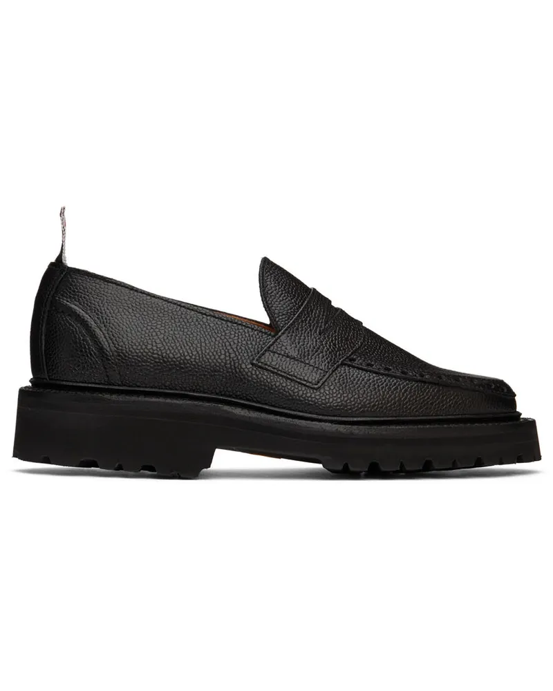 Thom Browne Black Commando Sole Penny Loafers 001