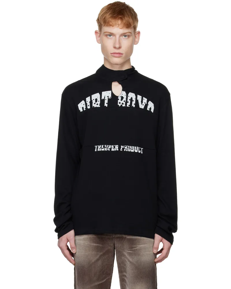 OPEN YY SSENSE Exclusive Black Keyhole Sweater Black