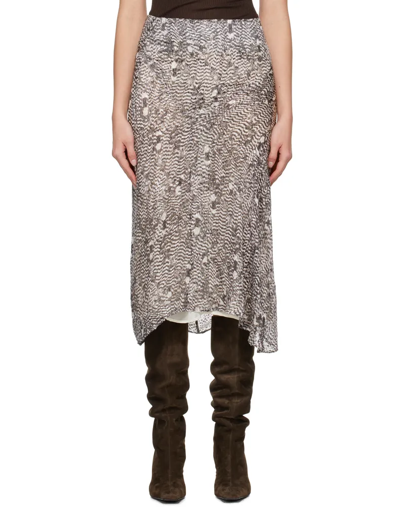 Isabel Marant Black & White Lisanne Midi Skirt Black