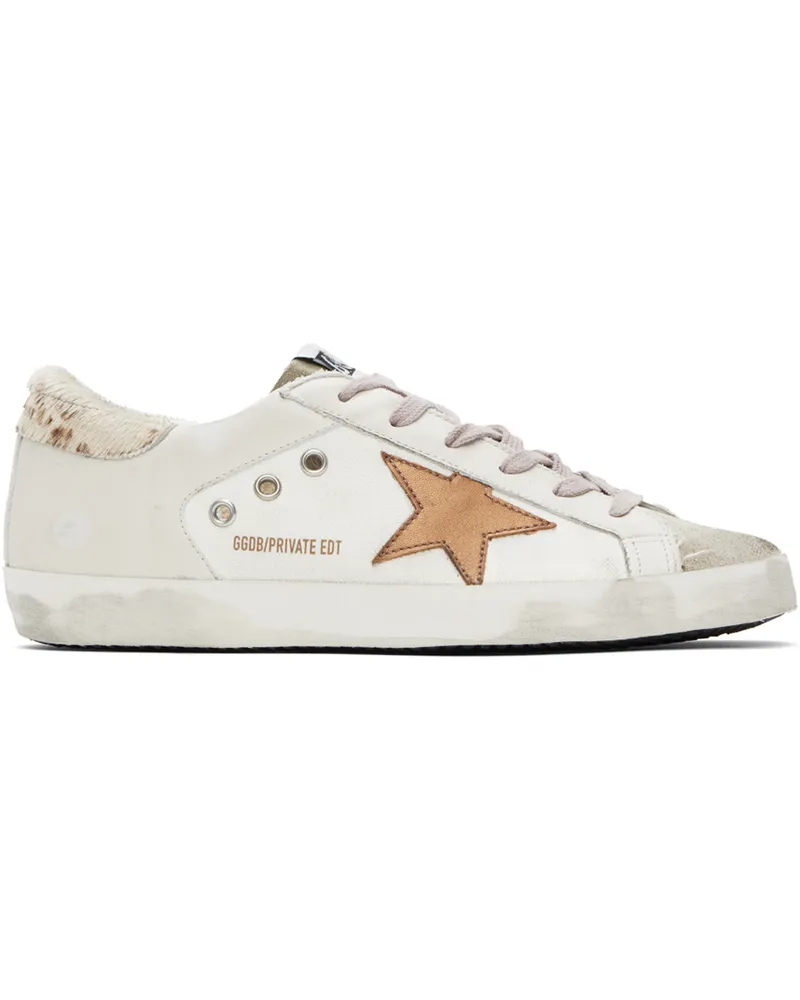 Golden Goose SSENSE Exclusive Beige Super-Star Double Quarter Sneakers White