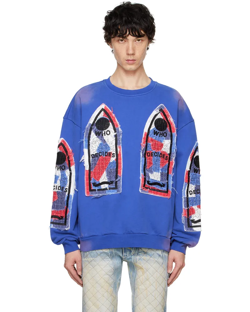 WHO DECIDES WAR Blue Glory Sweatshirt Indigo