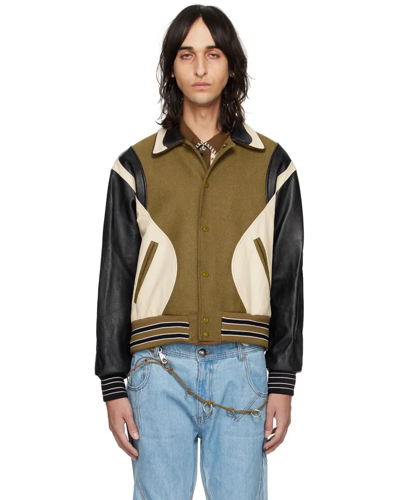 Andersson Bell Green Robyn Leather Jacket Olive