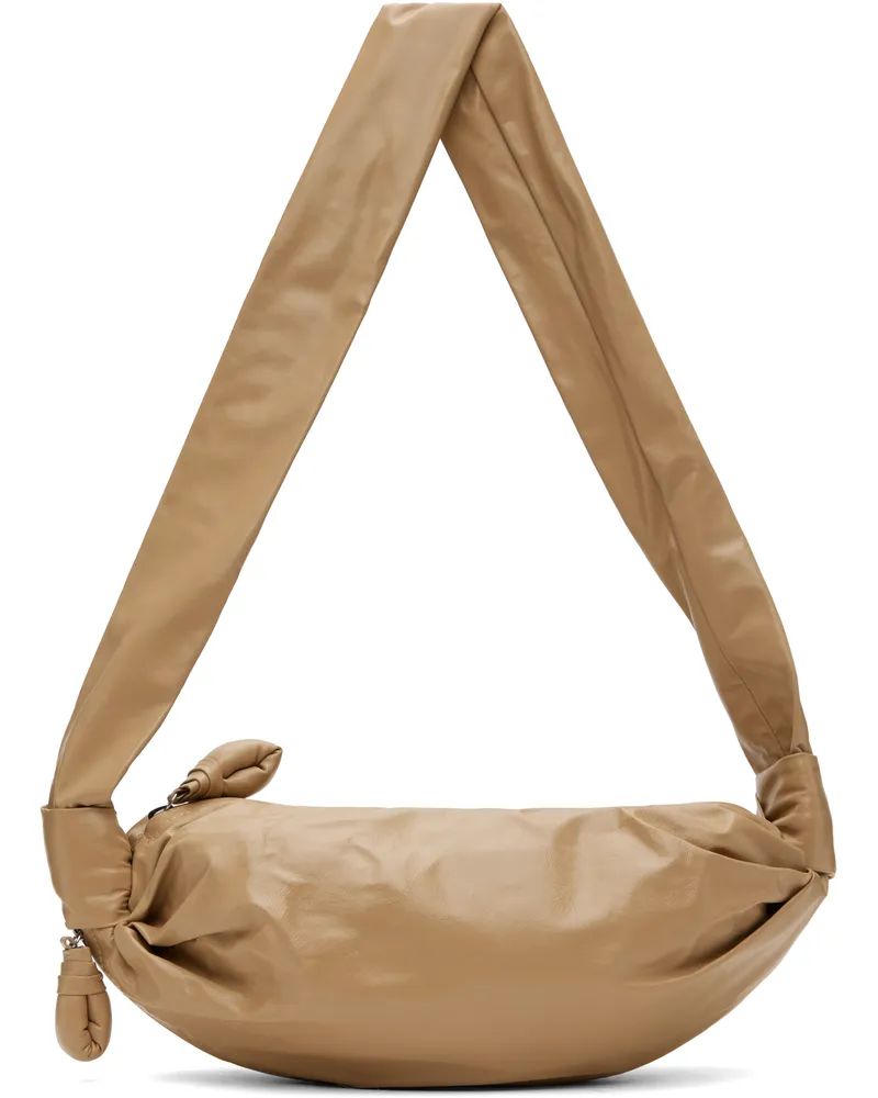 Christophe Lemaire Beige Small Soft Croissant Bag Ye539