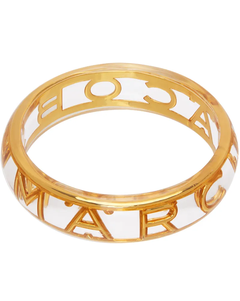 Marc Jacobs Gold & Transparent 'The Monogram' Cuff Bracelet Clear