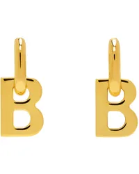 Balenciaga Gold B Chain XS Earrings Shiny