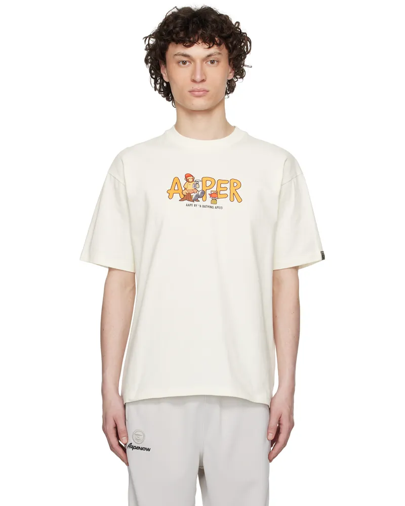 AAPE by A Bathing Ape Off-White Theme 'AAPER' T-shirt Ivx