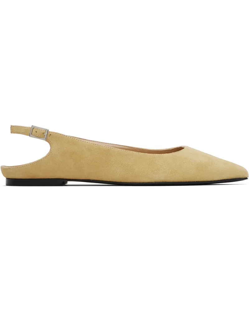 by FAR Beige Koyna Kid Suede Leather Ballerina Flats Bg039